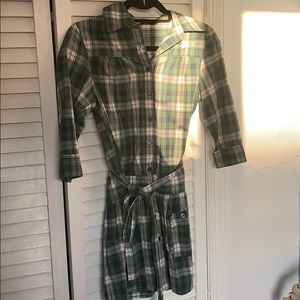 Green plaid dress